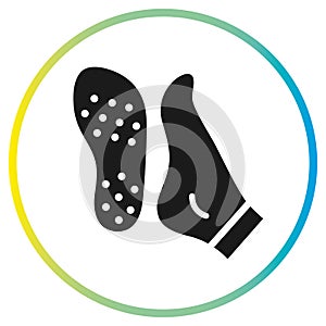 anti-slip socks icon, silicone antislip surface, non slip sole, thin line symbol photo